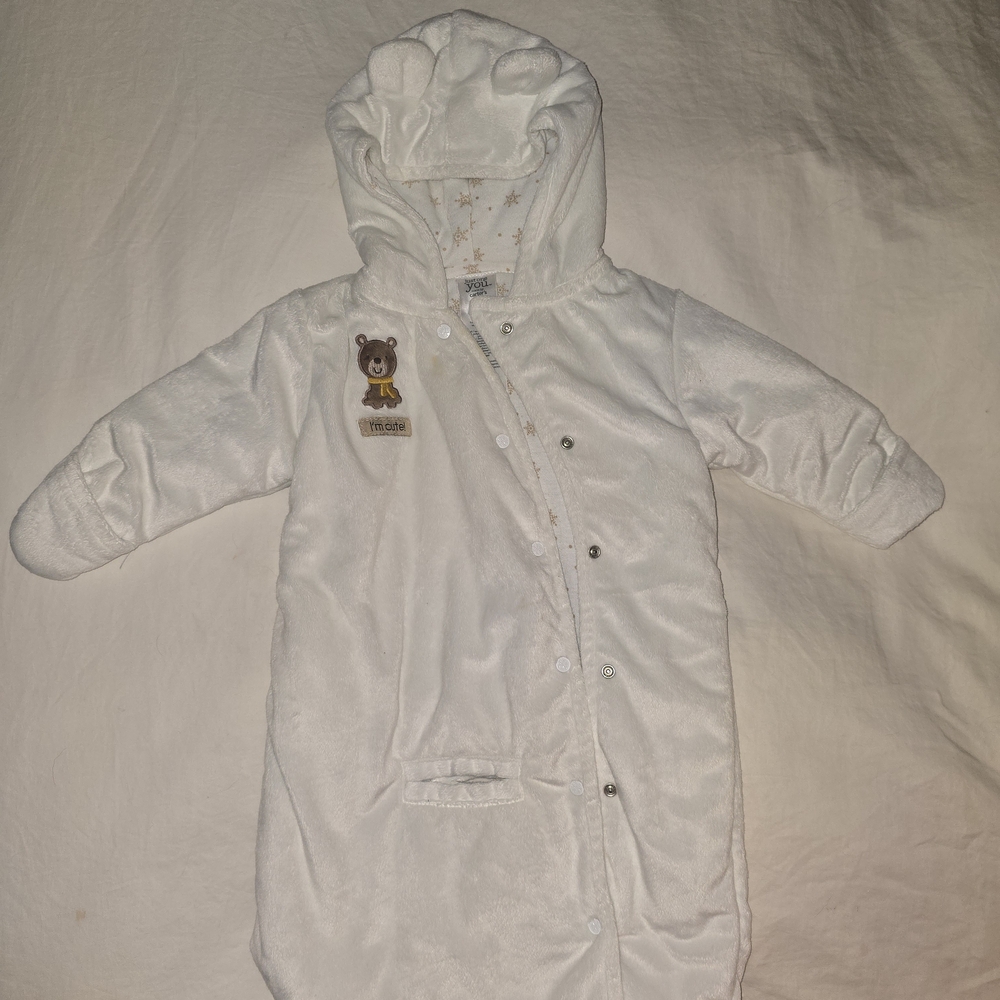 Carter's White Sleep Sack with Bear Design